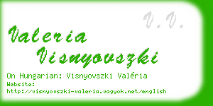 valeria visnyovszki business card