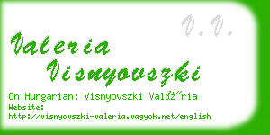 valeria visnyovszki business card